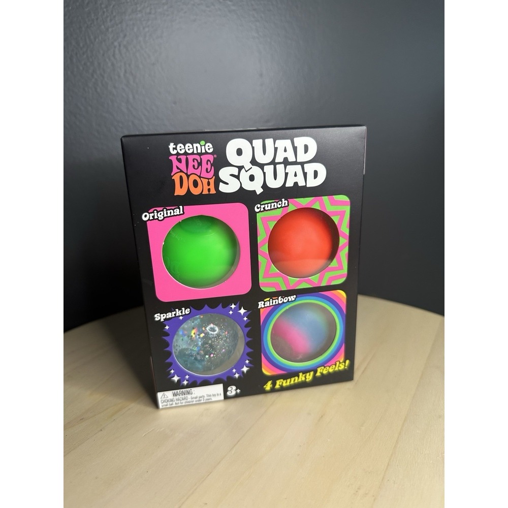 NeeDoh TEENIE Quad Squad Original, Crunch, Sparkle, & 🌈 Rainbow!